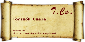 Törzsök Csaba névjegykártya
